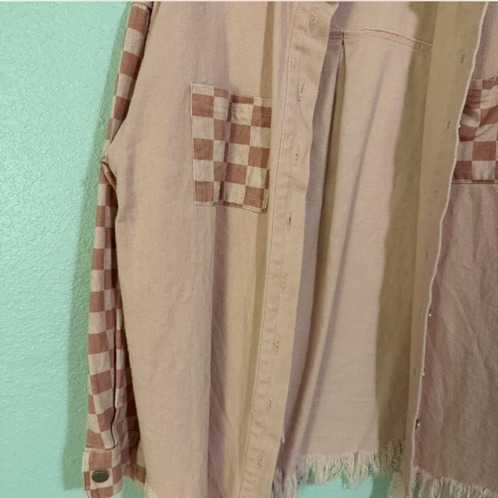 Pink Checkerboard Shacket - Picture 5 of 6